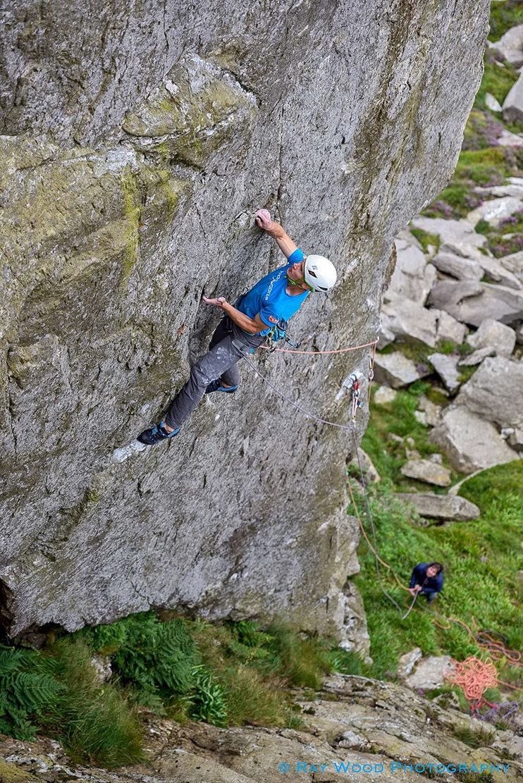 Gribin Wall Climb (E9 6c), Clogwyn y Tarw, Ogwen. © Ray Wood