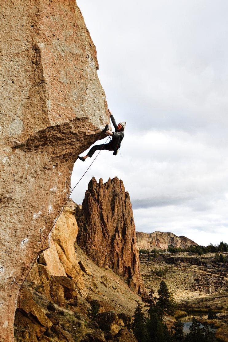Quentin on <em>Chain Reaction </em>(513.a) at Smith Rock, Oregon. © Nick Ducker 